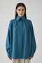 【12/17 10:00販売開始】High collar classic blouse/ブラウス リムアーク/RIM.ARK ブルー