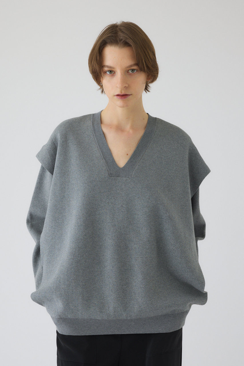 リムアーク/RIM.ARKの【1/1 10:00販売開始】Side open oversized knit PO/プルオーバー(グレー/460JSS70-0741)