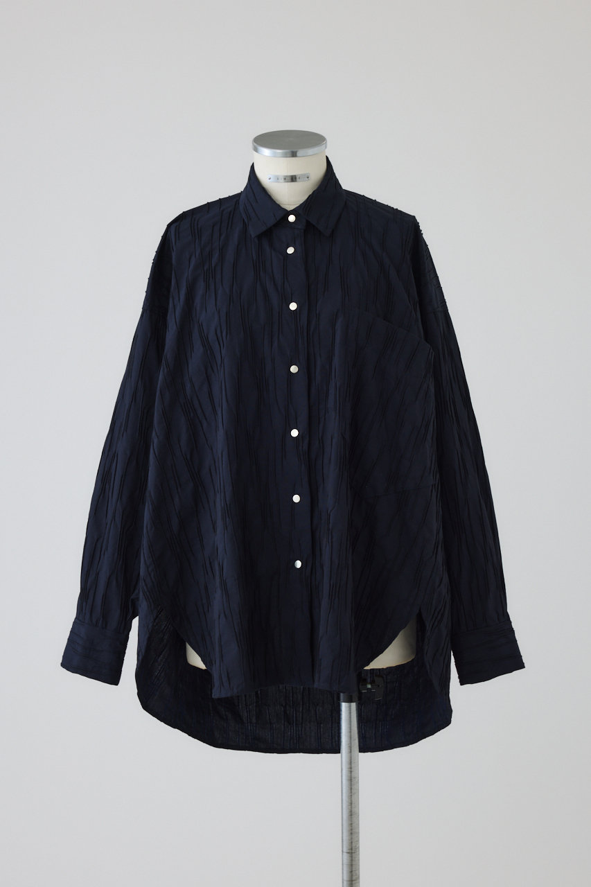 リムアーク/RIM.ARKの【3/4 11:00販売開始】【予約販売】Tuck pleats back volume SH/シャツ(ネイビー/460JSL30-1621)