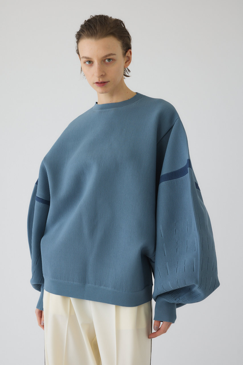 Volume sleeve design knit tops/ニット