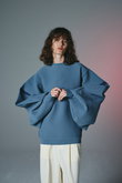 Volume sleeve design knit tops/ニット