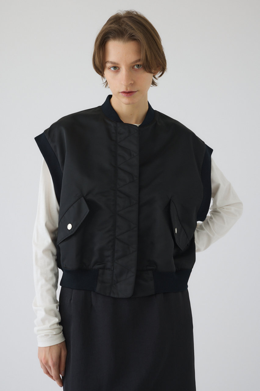 RIM.ARK(リムアーク)｜Short MA-1 vest/ベスト/ブラック の通販