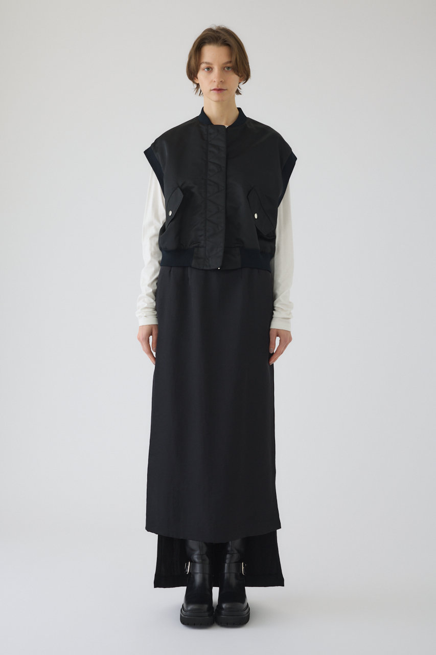 RIM.ARK(リムアーク)｜Short MA-1 vest/ベスト/ブラック の通販
