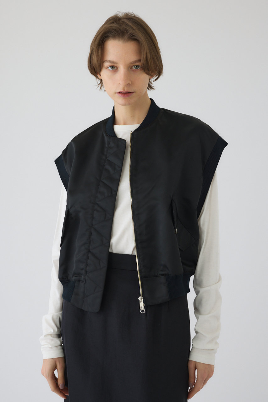 RIM.ARK(リムアーク)｜Short MA-1 vest/ベスト/ブラック の通販