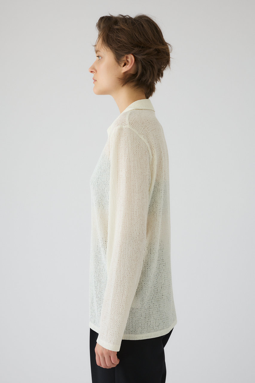 RIM.ARK(リムアーク)｜Sheer lace hook tops/トップス/ホワイト の通販