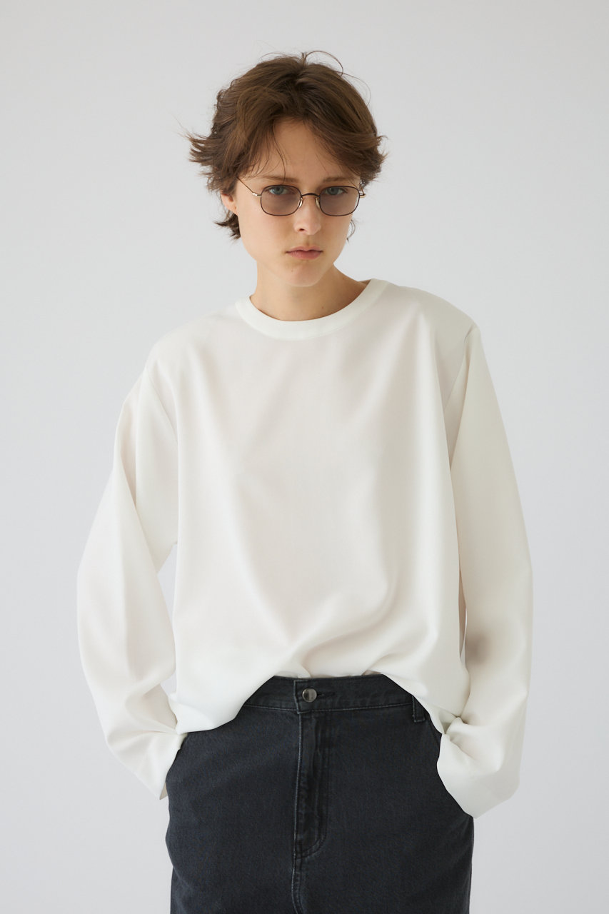 RIM.ARK(リムアーク)｜Oversize woven L/S T-SH/Tシャツ/ホワイト の