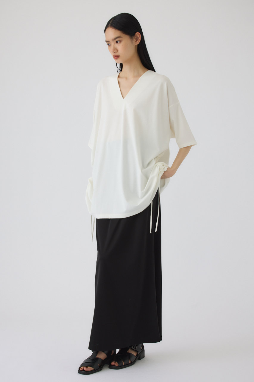 RIM.ARK(リムアーク)｜Side drawstring big T-shirts/Tシャツ/ホワイト