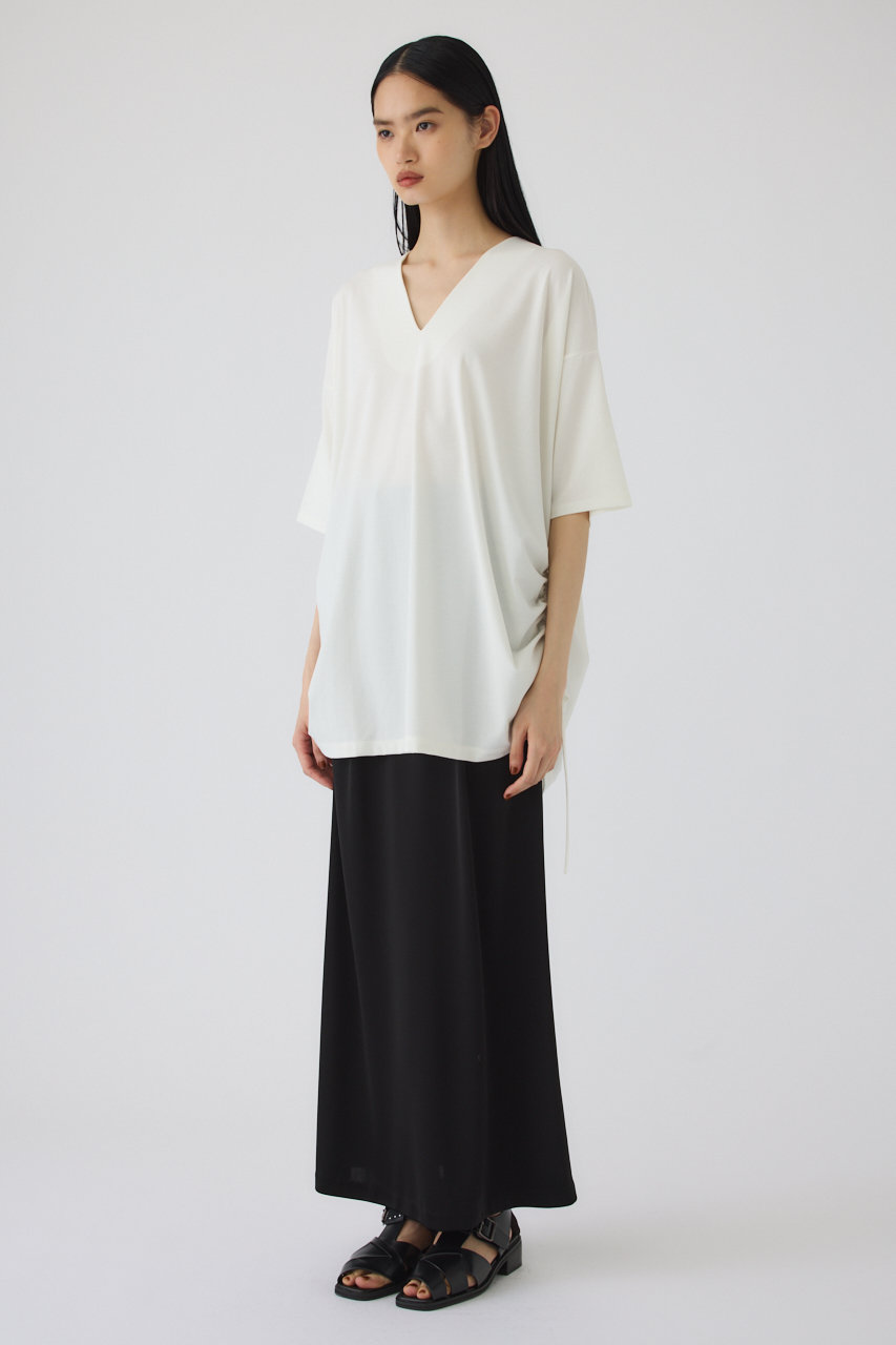 RIM.ARK(リムアーク)｜Side drawstring big T-shirts/Tシャツ/ホワイト