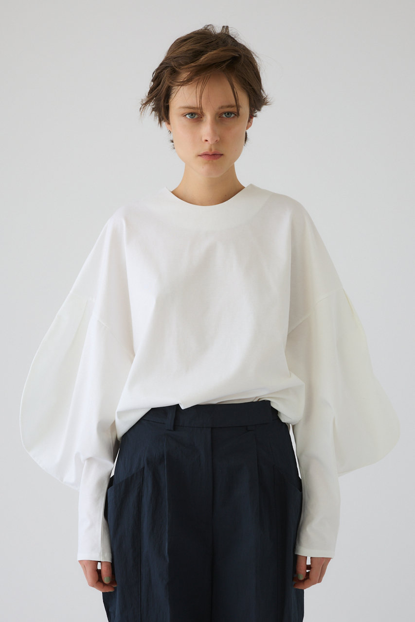 リムアーク/RIM.ARKの【3/4 11:00販売開始】Curved line cotton tops/トップス(ホワイト/460JSL80-2051)