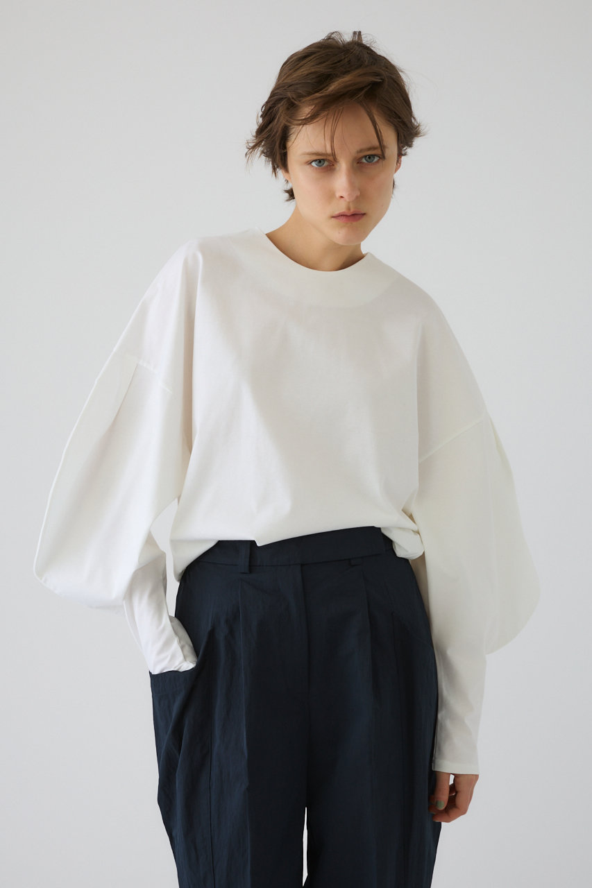 RIM.ARK(リムアーク)｜Curved line cotton tops/トップス/ホワイト の