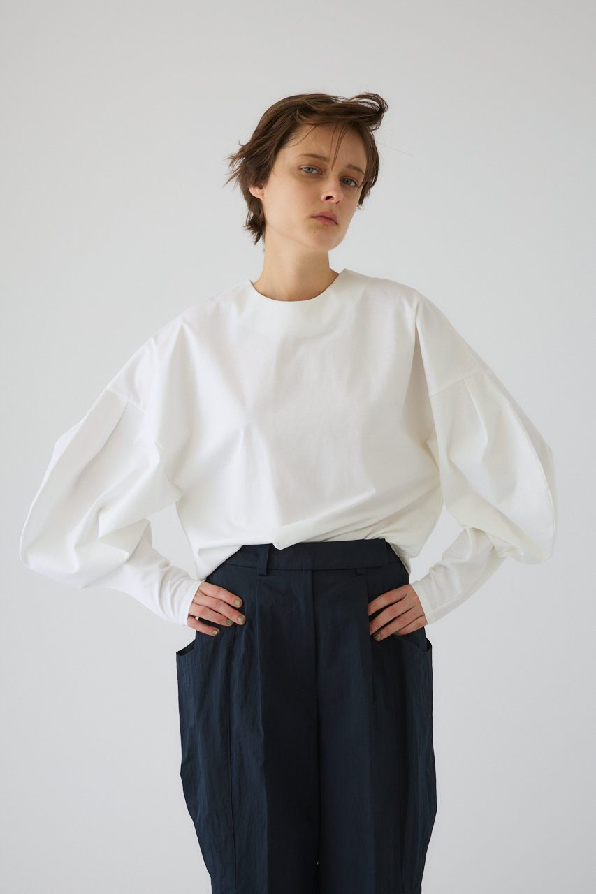 RIM.ARK(リムアーク)｜Curved line cotton tops/トップス/ホワイト の 