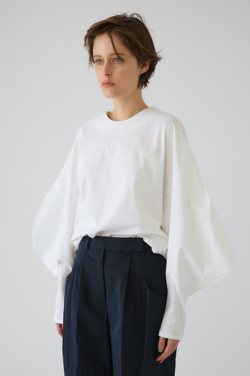 RIM.ARK(リムアーク)｜Curved line cotton tops/トップス/ホワイト の
