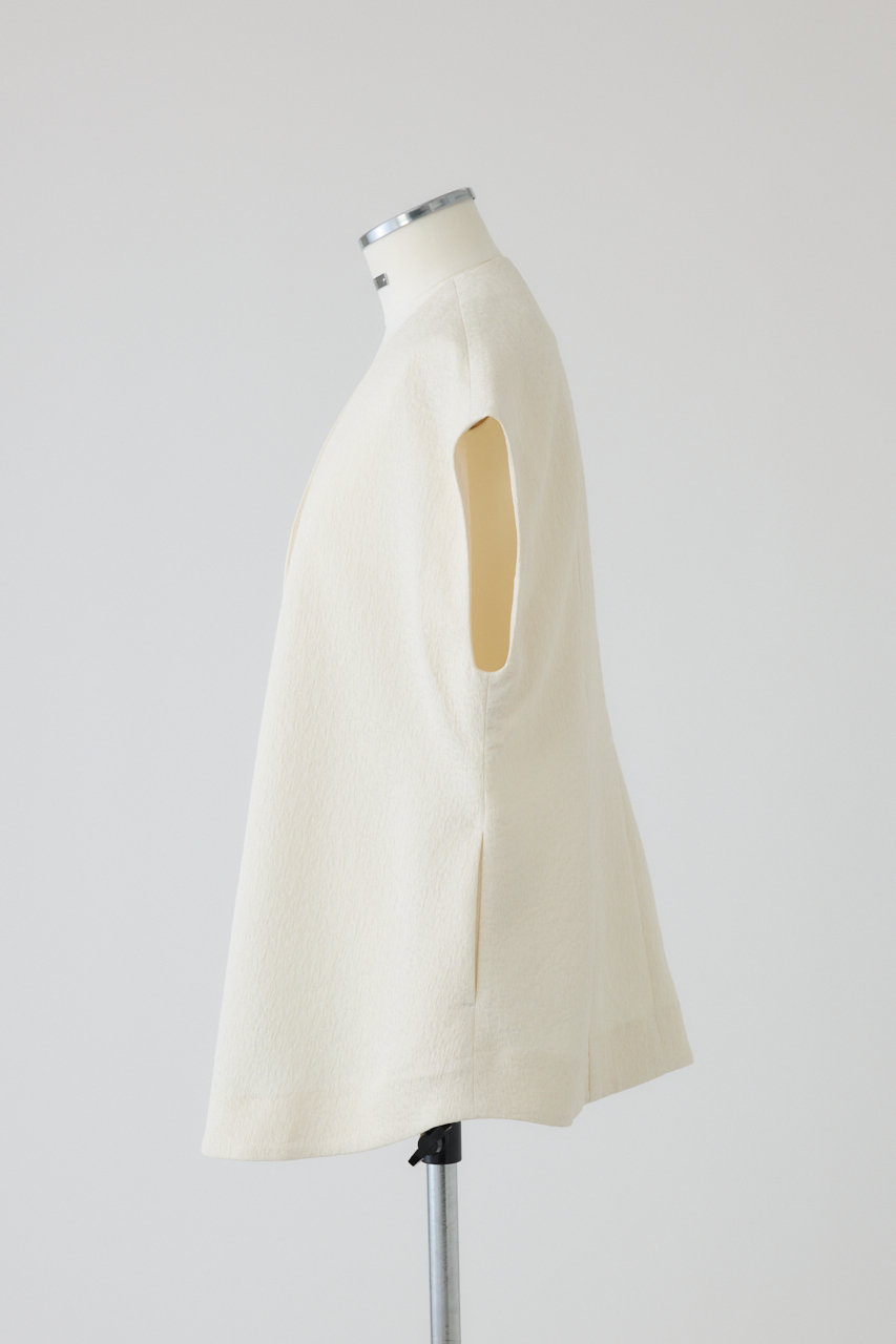 RIM.ARK(リムアーク)｜Glossy JQ shape vest/ベスト/アイボリー の通販