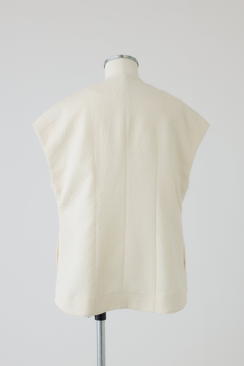 RIM.ARK(リムアーク)｜Glossy JQ shape vest/ベスト/アイボリー の通販