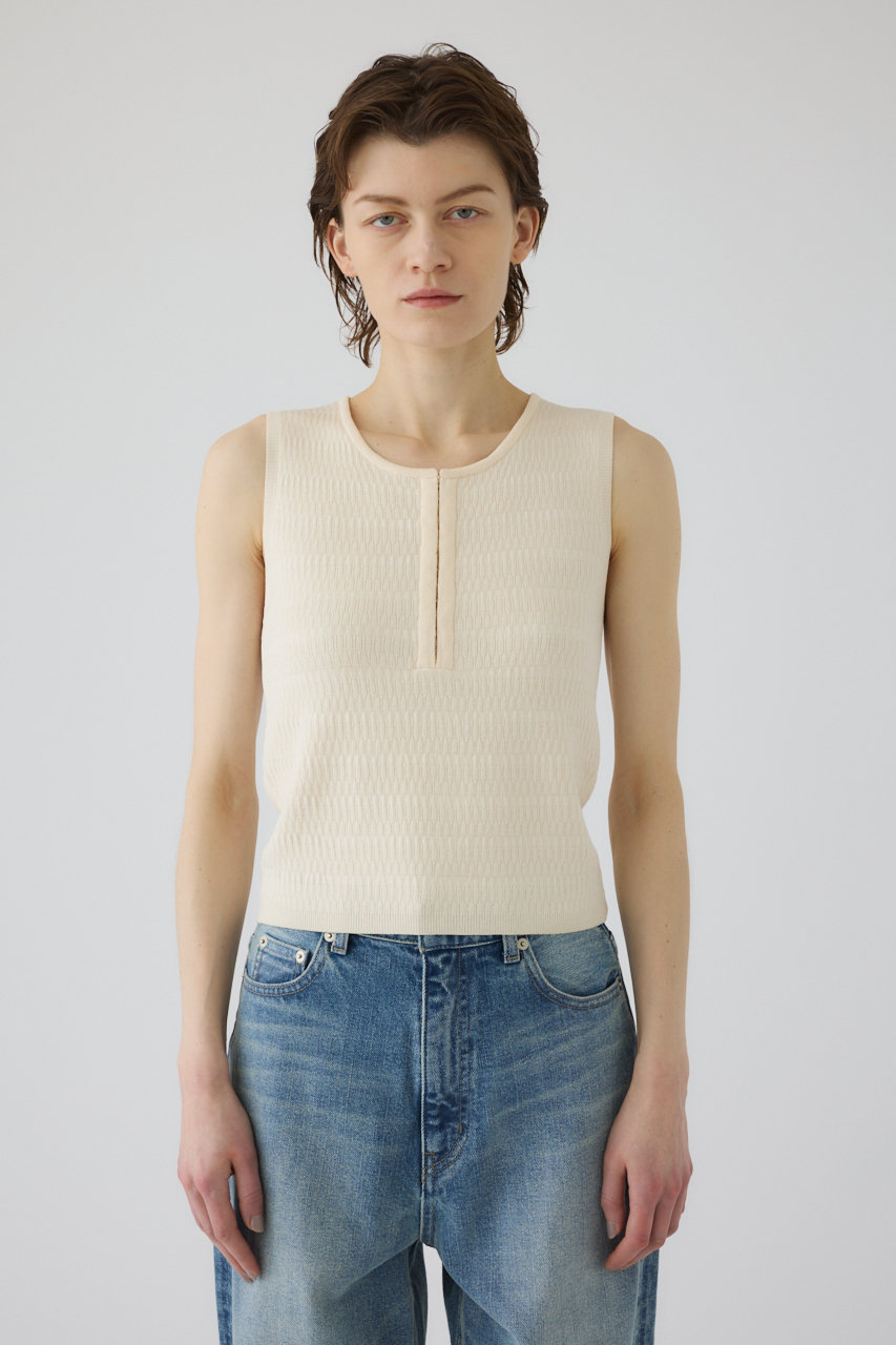 RIM.ARK(リムアーク)｜Round neck hook tank/タンクトップ/アイボリー