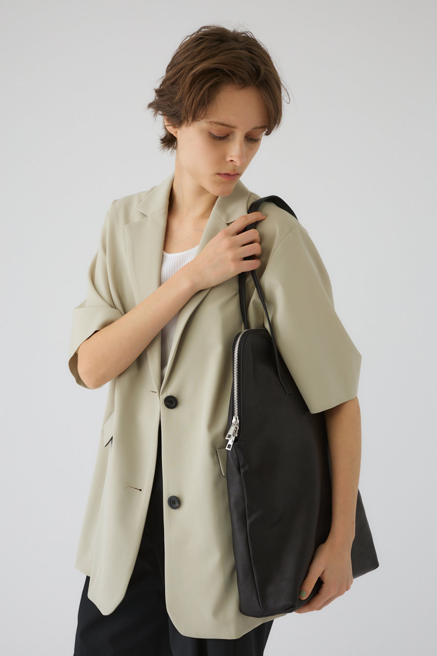 RIM.ARK(リムアーク)｜W-zip leather bag/バッグ/ブラック の通販