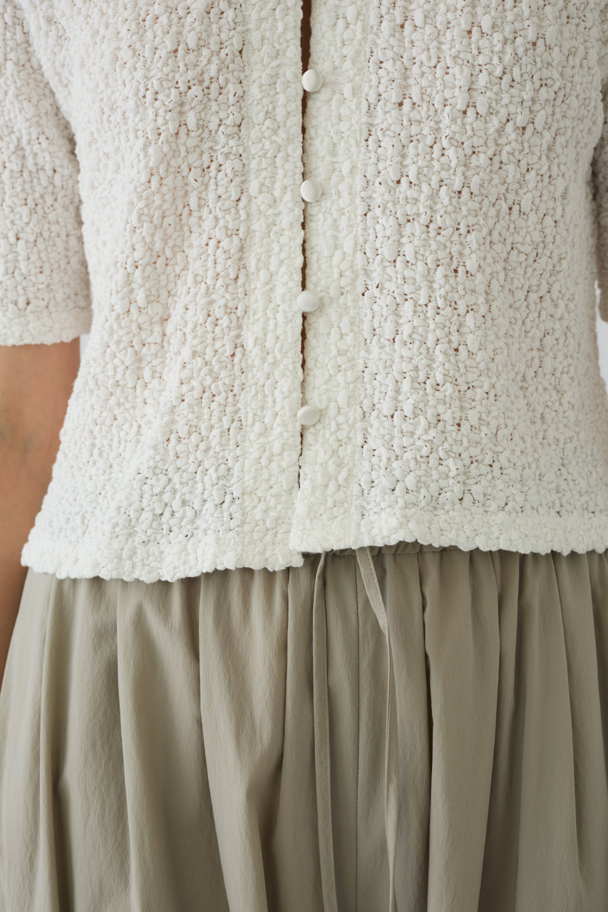 RIM.ARK(リムアーク)｜Shirring lace compact tops/トップス/ホワイト