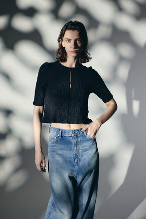 リムアーク/RIM.ARKの【予約販売】Shirring lace compact tops/トップス(110400/110402)