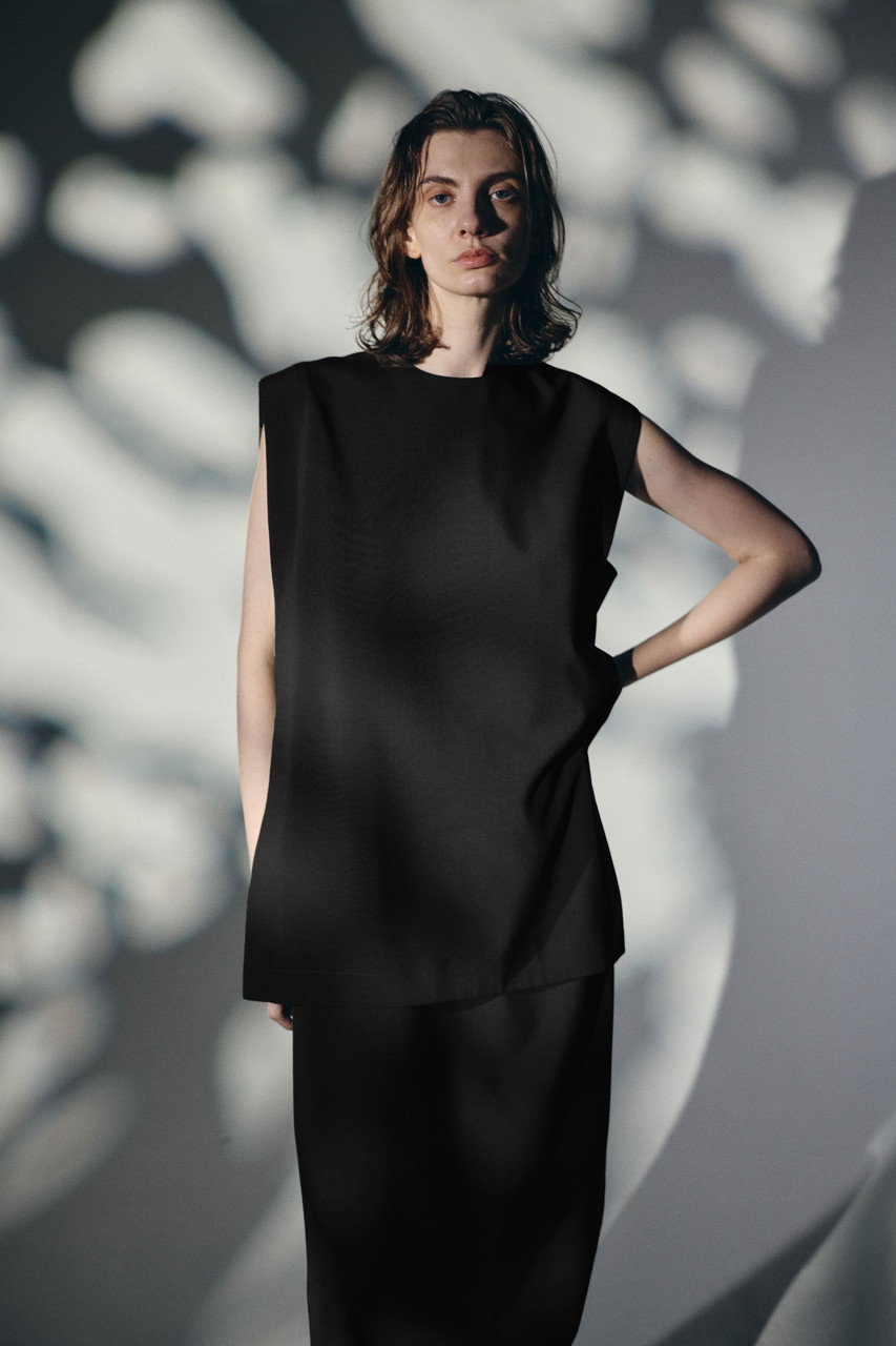RIM.ARK(リムアーク)｜Square layered dress/ドレス/ブラック の通販