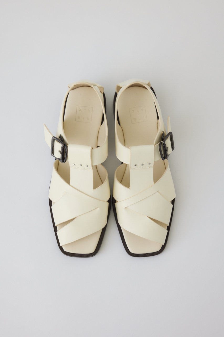 RIM.ARK(リムアーク)｜Leather cage sandal/サンダル/アイボリー の