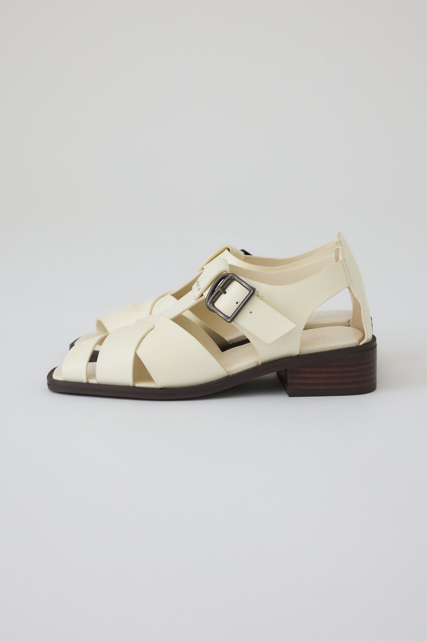 RIM.ARK(リムアーク)｜Leather cage sandal/サンダル/アイボリー の