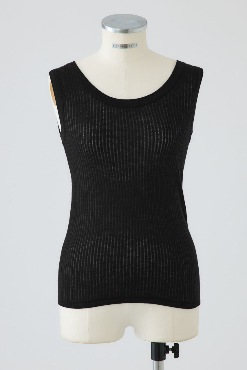 リムアーク/RIM.ARKのNeedle knit tank top/タンクトップ(ブラック/460JSS70-1121)