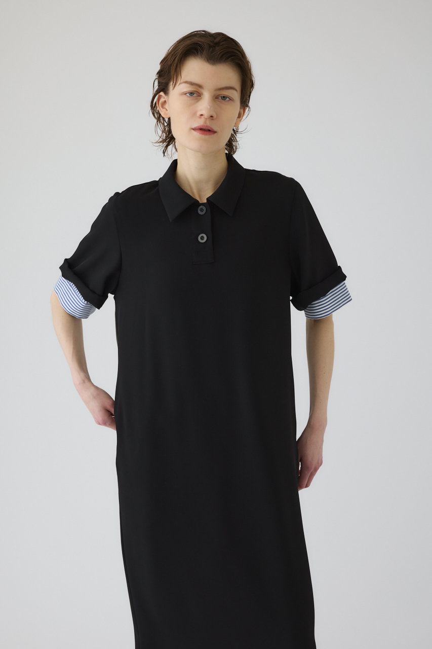 RIM.ARK(リムアーク)｜Polo design maxi OP/ワンピース/ブラック の