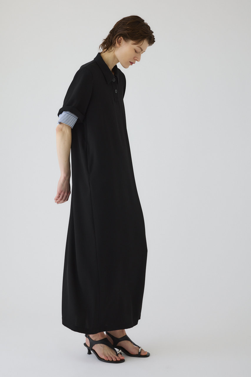 RIM.ARK(リムアーク)｜Polo design maxi OP/ワンピース/ブラック の