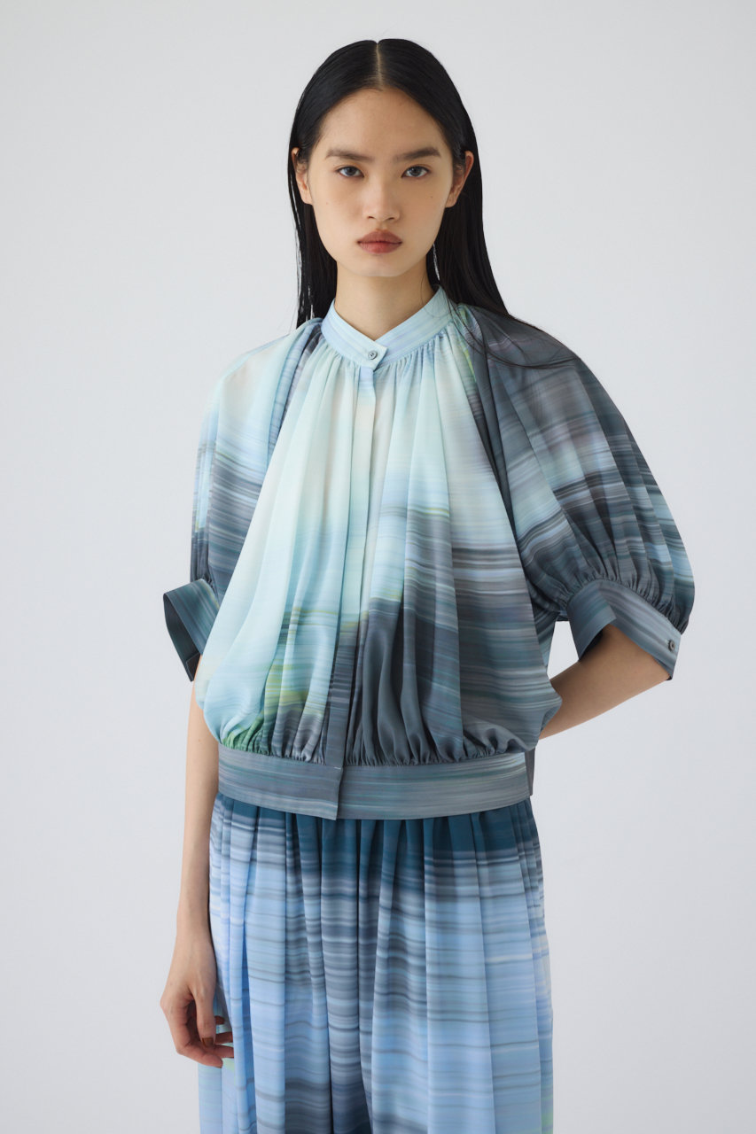 リムアーク/RIM.ARKの【4/15 10:00販売開始】Hidden flower gather SH/シャツ(ブルー/460JSN30-0941)