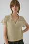 Linen mix open collar tops/トップス リムアーク/RIM.ARK
