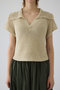 Linen mix open collar tops/トップス リムアーク/RIM.ARK