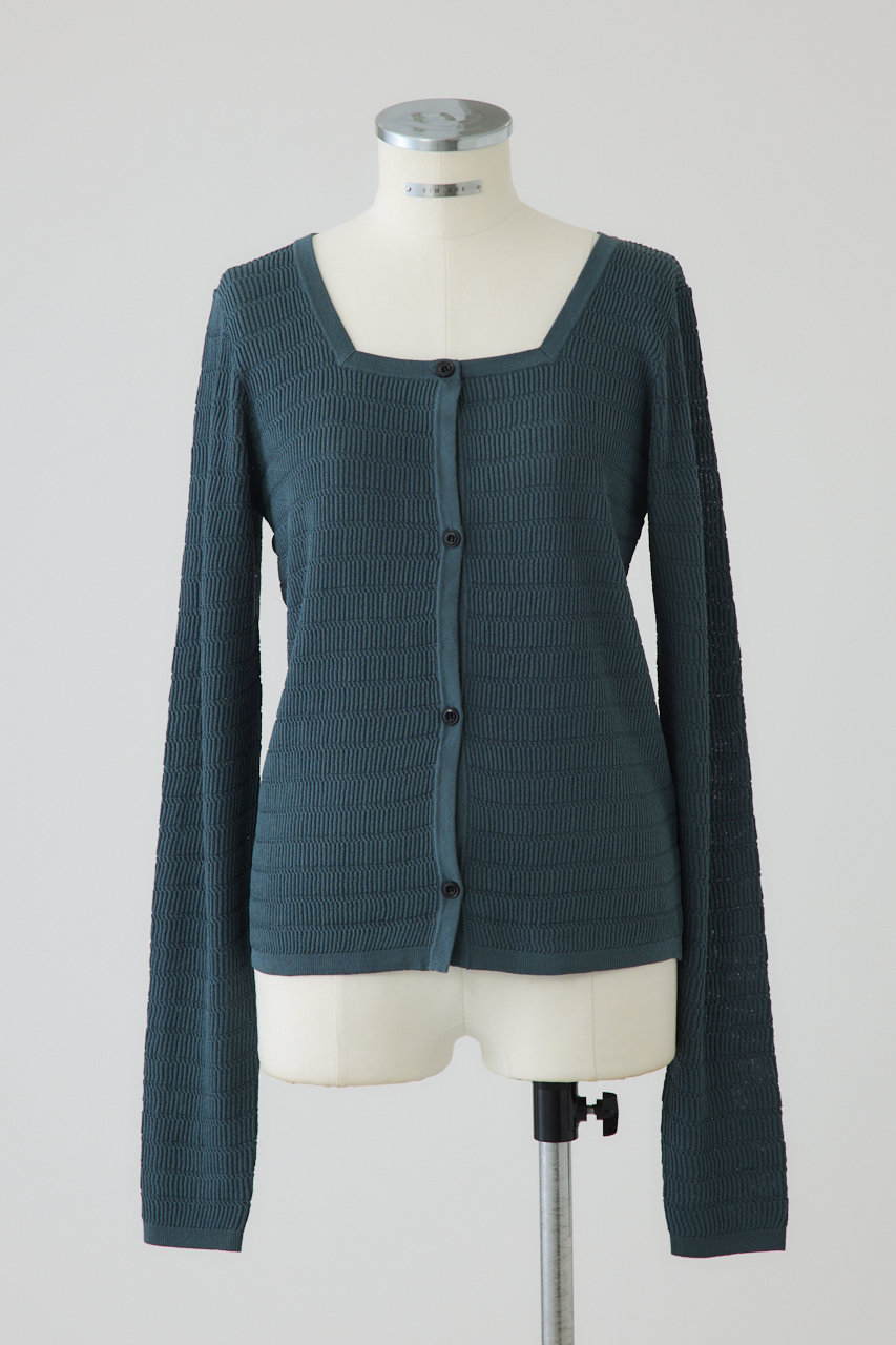 リムアーク/RIM.ARKの【5/1 10:00販売開始】Tuck rib knit CD/ニットカーディガン(グリーン/460JSS70-1131)