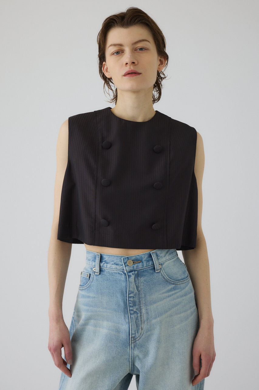RIM.ARK(リムアーク)|Mannish vest like tops/トップス/ブラック の RIM.ARK(リムアーク)|Mannish vest like tops/トップス/ブラック の