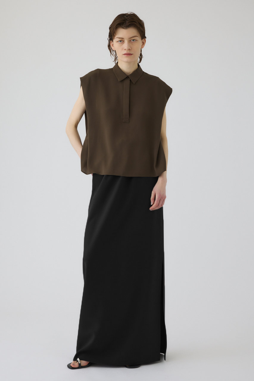 RIM.ARK(リムアーク) Boat neck bodysuit レディース RIM.ARK(リムアーク)｜Side slit maxi SK/スカート/ブラック の通販