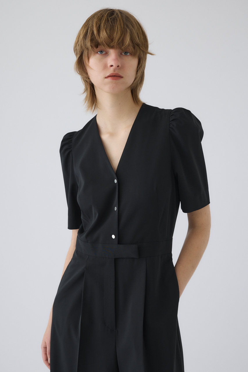 RIM.ARK(リムアーク)｜Puff sleeve solid jumpsuit/ジャンプスーツ