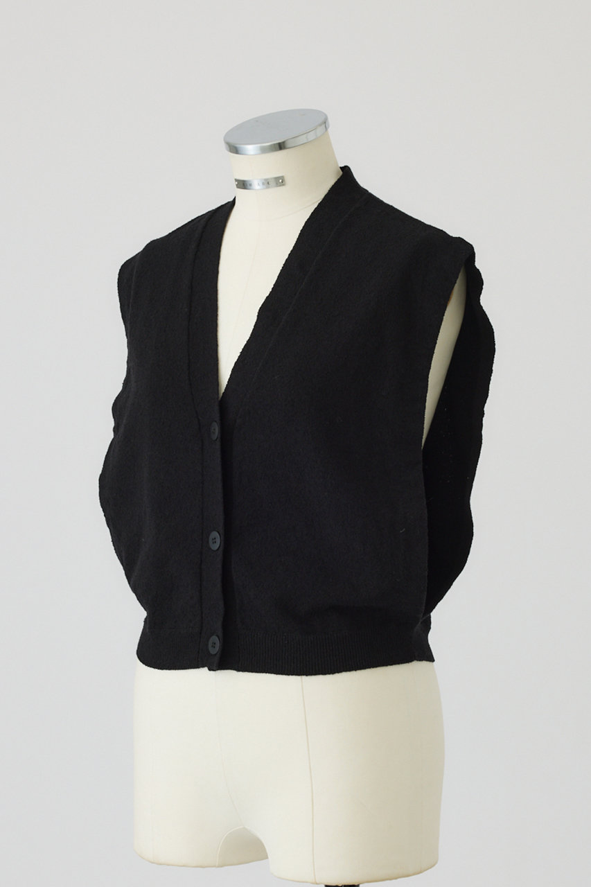 RIM.ARK リムアーク Trench detail vest ベスト ケープ RIM.ARK(リムアーク)｜Compact knit vest/ベスト/ブラック の通販