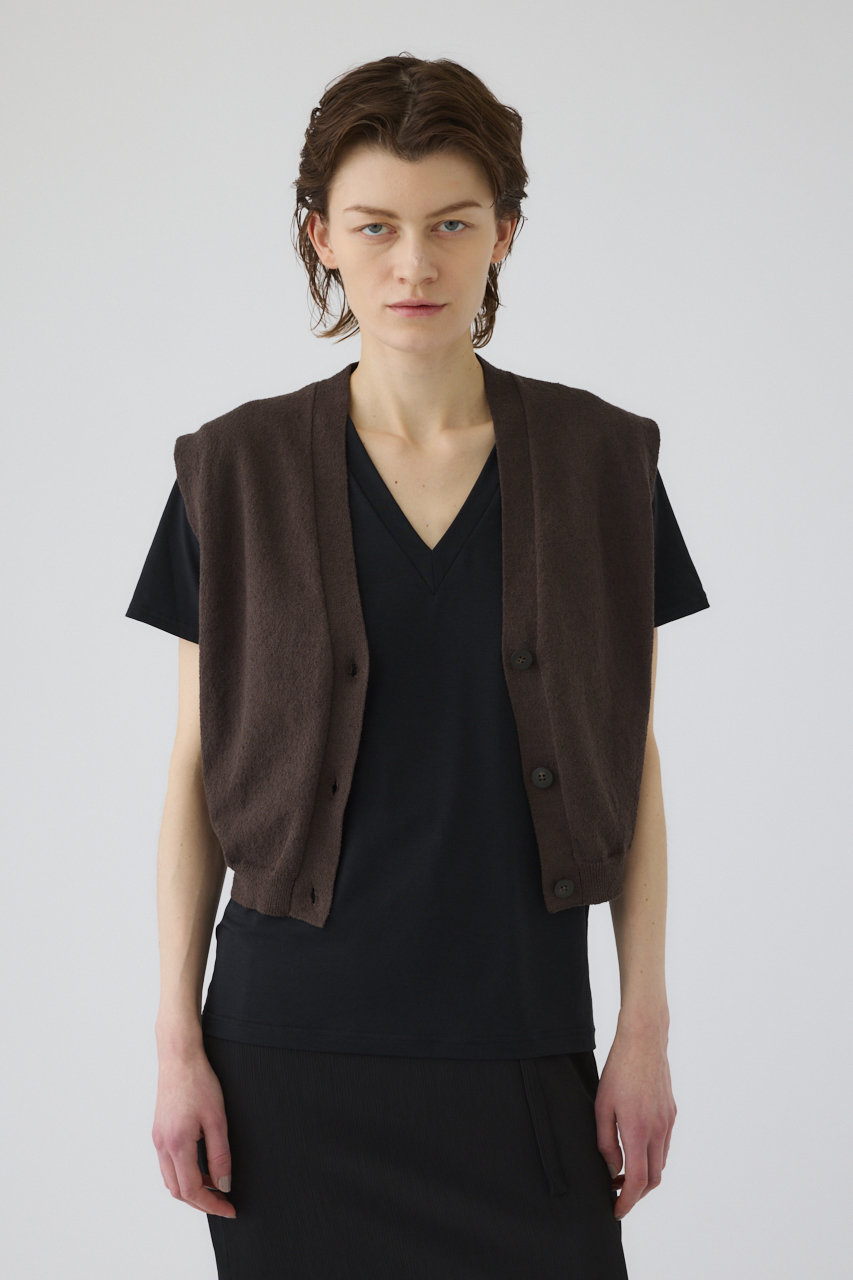 RIM.ARK Compact knit vest/ベスト (ブラウン, FREE) リムアーク ELLE SHOP