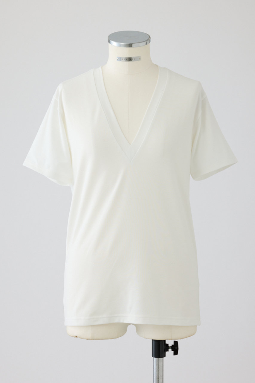 リムアーク/RIM.ARKのSmooth texture v-neck tee/Tシャツ(ホワイト/460JAS80-0771)
