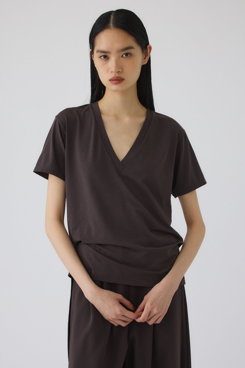 RIM.ARK(リムアーク)｜Smooth texture v-neck tee/Tシャツ/ダーク
