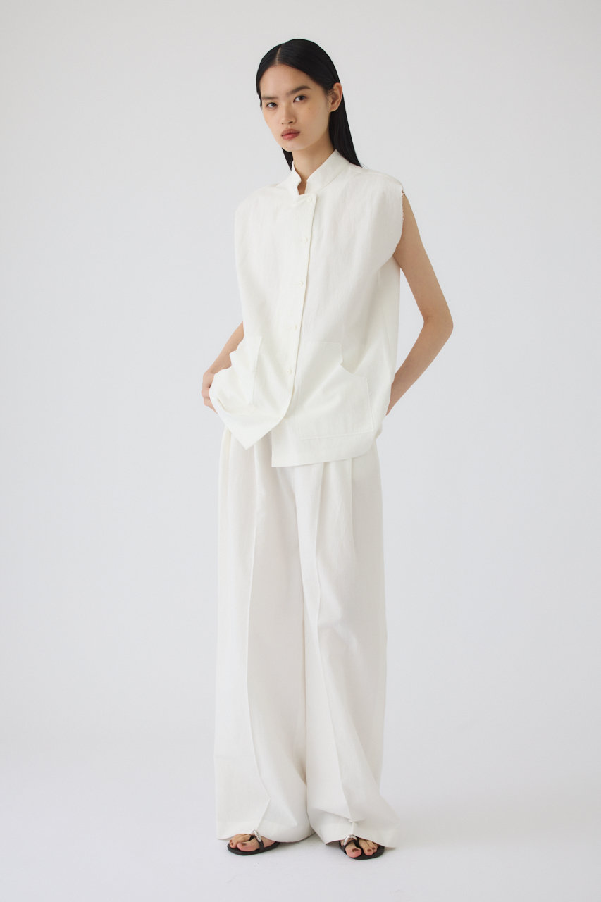 RIM.ARK(リムアーク)｜Linen mix box vest/ベスト/WHT の通販