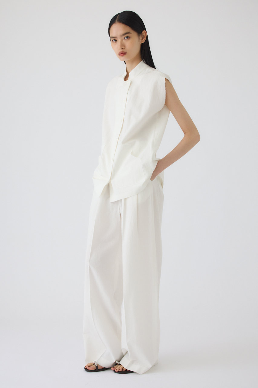 RIM.ARK(リムアーク)｜Linen mix box vest/ベスト/WHT の通販