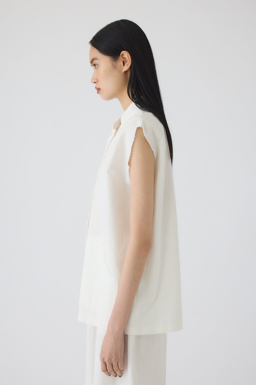 RIM.ARK(リムアーク)｜Linen mix box vest/ベスト/WHT の通販
