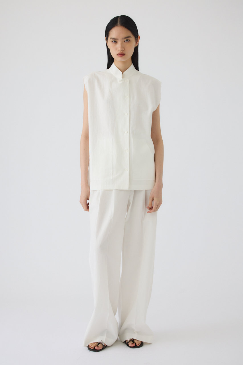 RIM.ARK(リムアーク)｜Linen mix box vest/ベスト/WHT の通販