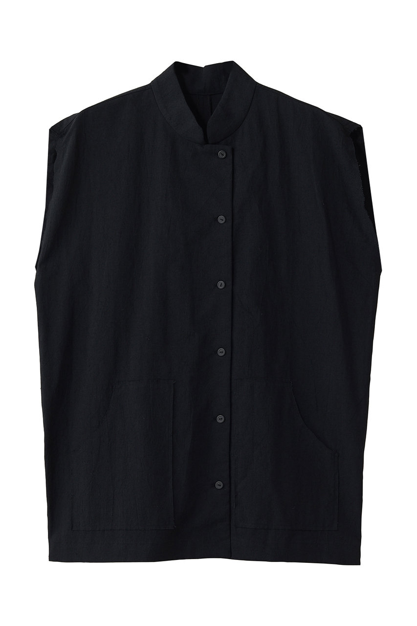 リムアーク/RIM.ARKのLinen mix box vest/ベスト(BLK/460JAL30-0421)