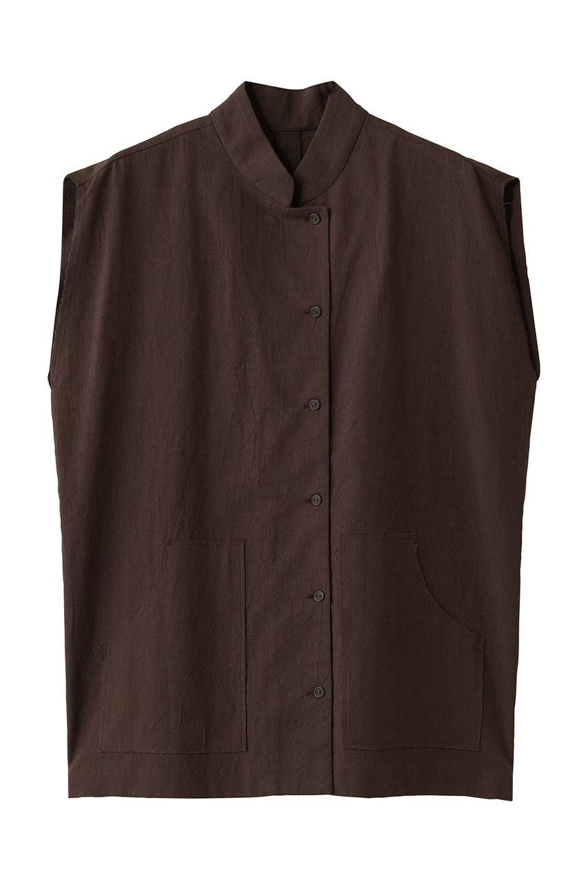 リムアーク/RIM.ARKのLinen mix box vest/ベスト(BRN/460JAL30-0421)