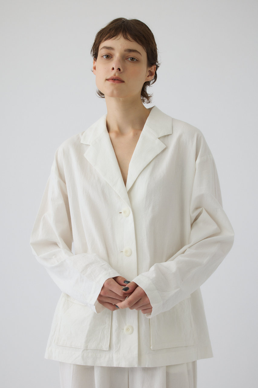 RIM.ARK(リムアーク)｜Linen mix shirt JK/シャツジャケット/WHT の