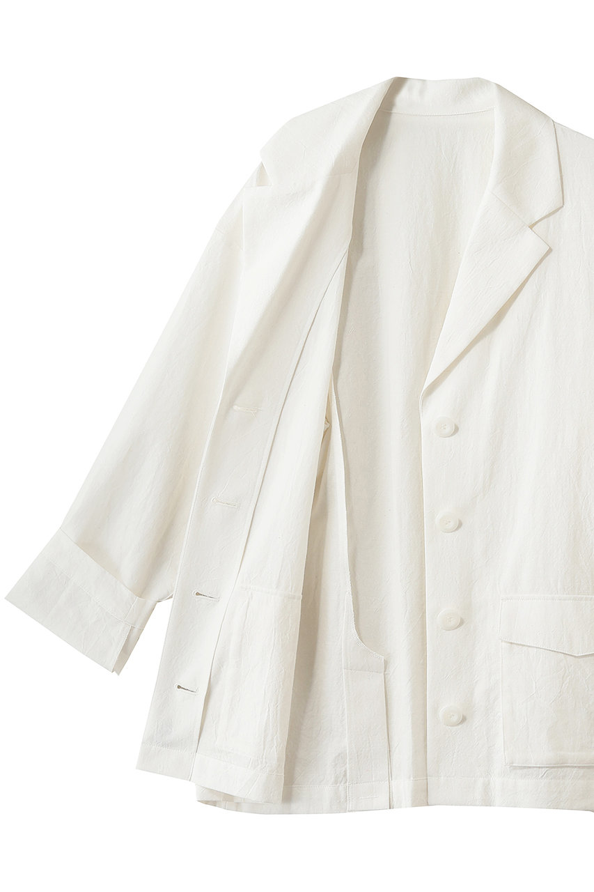 RIM.ARK(リムアーク)｜Linen mix shirt JK/シャツジャケット/WHT の 