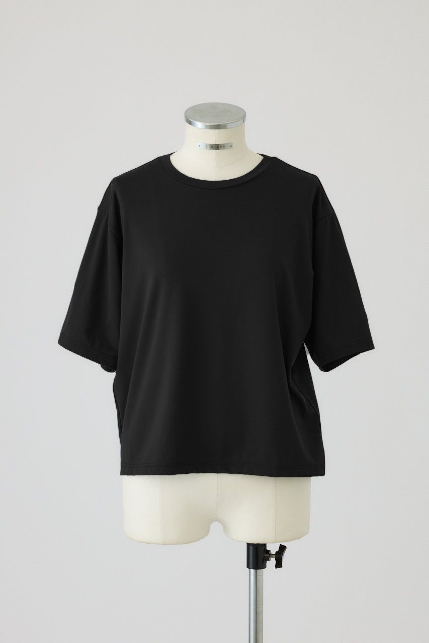 RIM.ARK(リムアーク)｜Mesh layered sleeve tee/Tシャツ/ブラック の 