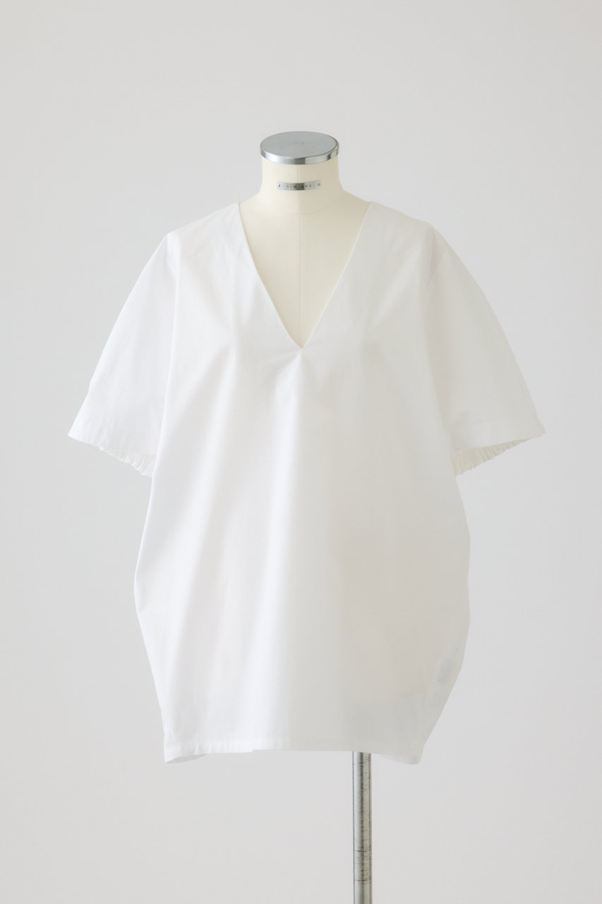 リムアーク/RIM.ARKのGather sleeve v-neck PO/プルオーバー(ホワイト/460JAS30-0731)