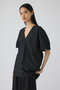Gather sleeve v-neck PO/プルオーバー リムアーク/RIM.ARK ブラック